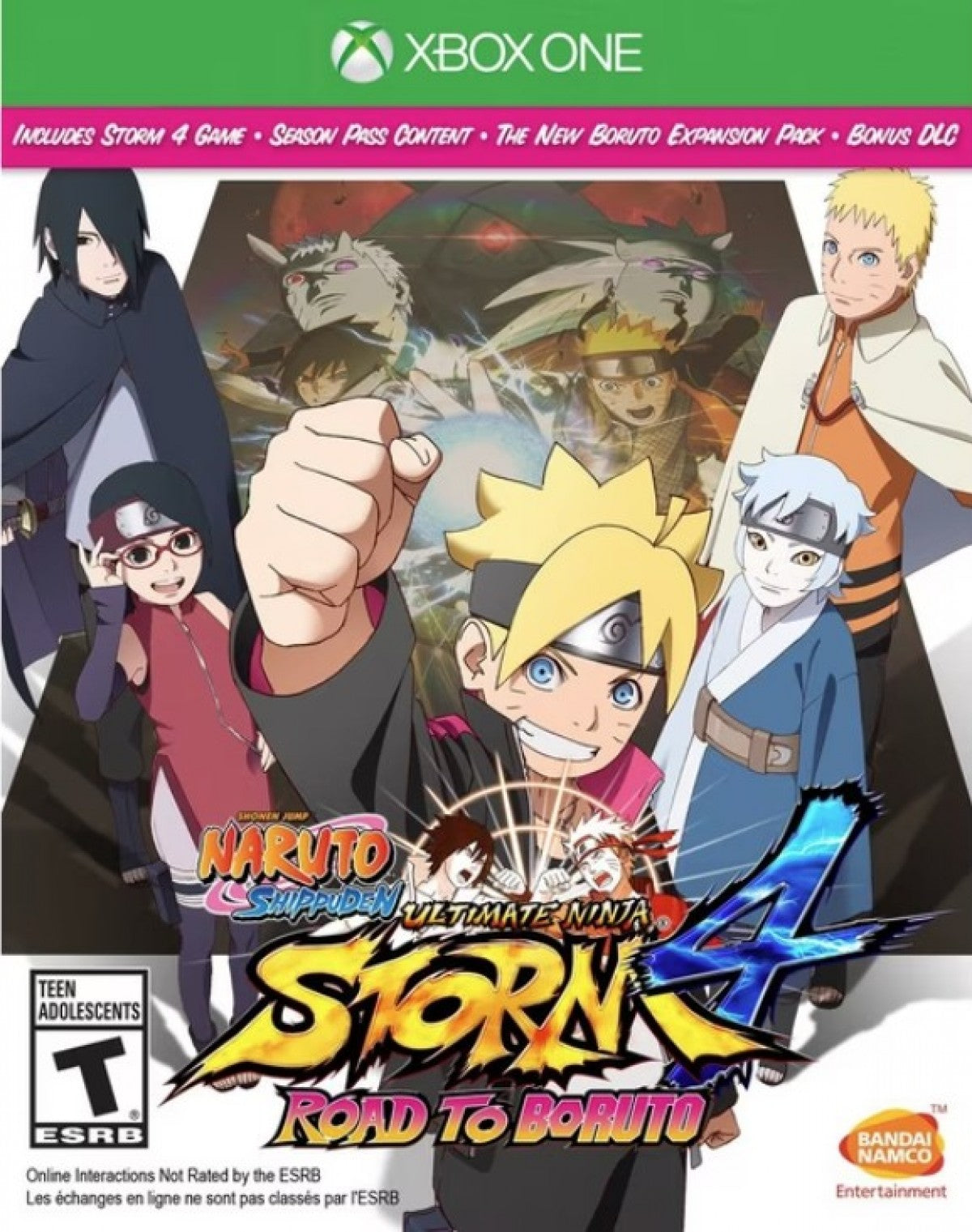 Naruto Shippuden: Ultimate Ninja Storm 4 Road to Boruto cover art for Xbox One (XONE) action-fighting video game