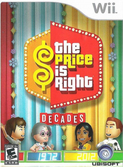 The Price Is Right: Decades cover art for Nintendo Wii (Wii) featuring classic pricing games from different eras, motion‑controlled bidding, and nostalgic TV show challenges