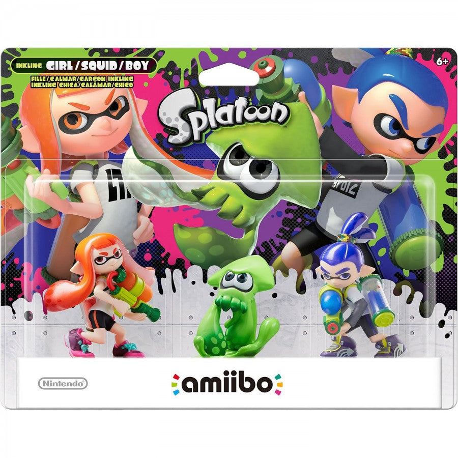 Inkling 3 pack Amiibo Splatoon sealed Nintendo Amiibo figure set