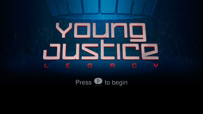 Young Justice Legacy game for the Xbox 360 featuring action RPG gameplay with team based combat character switching and a story set in the Young Justice universe with missions involving the Justice League and sidekicks across multiple locations gameplay 