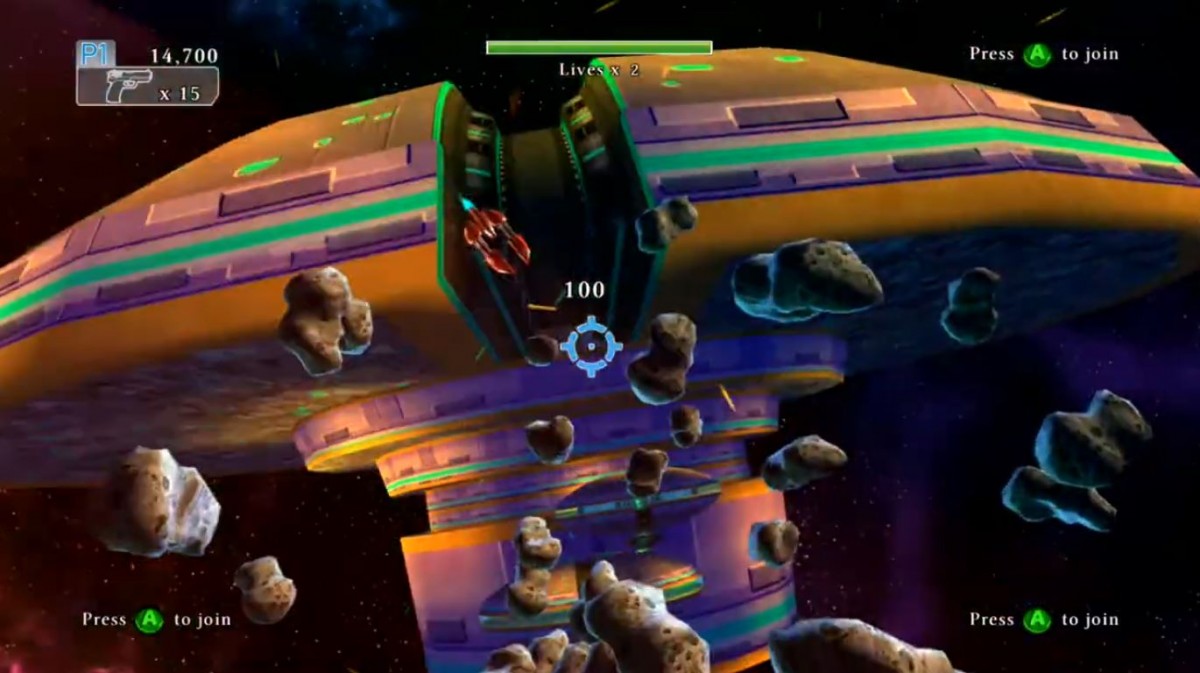 Attack of the Movies 3D for Xbox 360 arcade shooter video game featuring motion controlled shooting retro B movie themed levels cooperative gameplay and immersive 3D visual effects experience gameplay