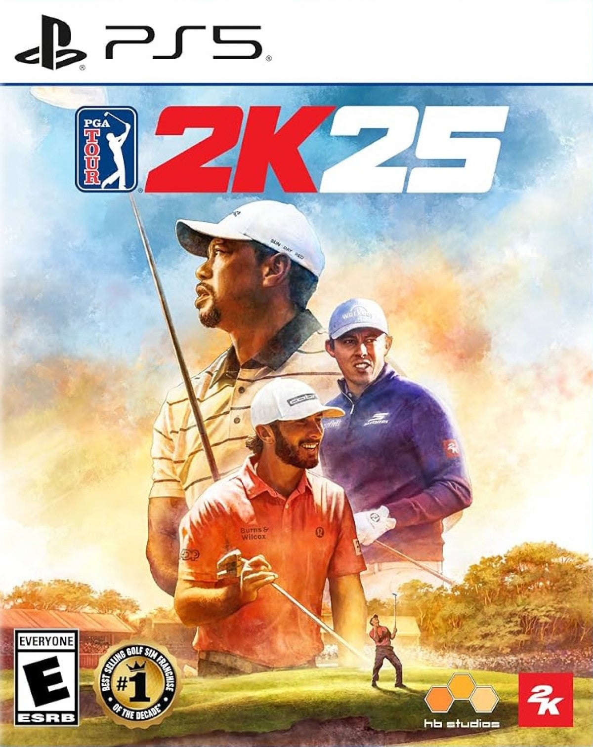 PGA Tour 2K25 PlayStation 5 PS5 video game featuring realistic golf simulation gameplay professional golfers championship tournaments world famous golf courses precision swing mechanics putting challenges course customization MyCAREER mode online multiplayer competitive golf matches and authentic sports presentation classic PlayStation 5 sports gaming retro video game collection collectible gaming appeal front cover art