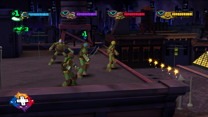Teenage Mutant Ninja Turtles Nintendo Wii for action adventure video game fans featuring Leonardo Michelangelo Donatello and Raphael fast paced combat ninja moves enemy battles platforming challenges cooperative gameplay motion controls and classic TMNT entertainment collectible gaming appeal gameplay