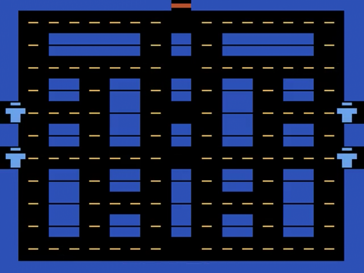 Lock 'N' Chase Atari 2600 inspired design featuring classic maze chase arcade gameplay aesthetic coin collecting action strategic escape challenges retro pixel graphics fast paced score chasing excitement vintage Atari gaming presentation gameplay
