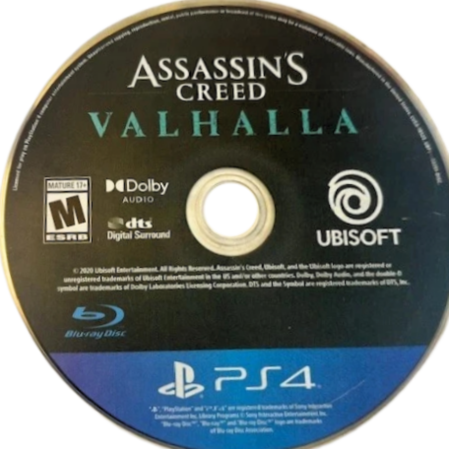 Assassin’s Creed: Valhalla PlayStation 4 (PS4) video game disc open world action RPG