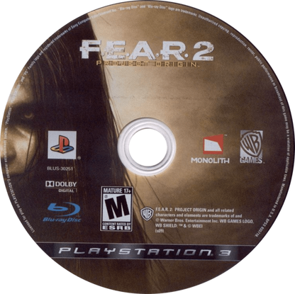 F.E.A.R. 2: Project Origin disc for PlayStation 3 (PS3) video game