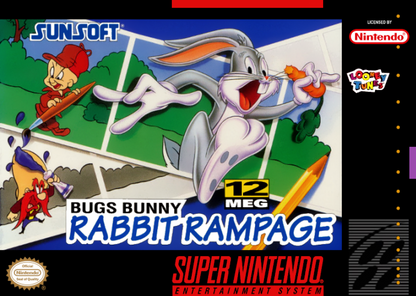 Bugs Bunny Rabbit Rampage cover art for Super Nintendo Entertainment System (SNES) video game