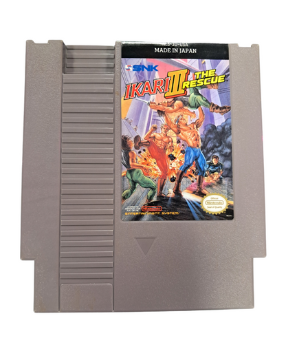 Ikari Warriors III The Rescue for Nintendo Entertainment System side scrolling action game featuring military combat cooperative gameplay weapon upgrades and arcade style missions cartridge