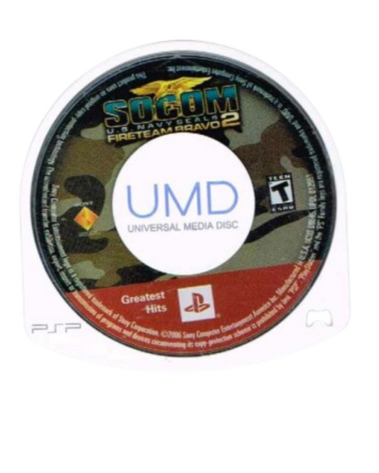 Retro SOCOM US Navy SEALs Fireteam Bravo 2 Greatest Hits PSP inspired design featuring tactical military shooter aesthetic vintage PlayStation Portable special operations combat squad based missions stealth warfare online multiplayer action realistic battlefield gameplay nostalgic handheld shooter presentation UMD 