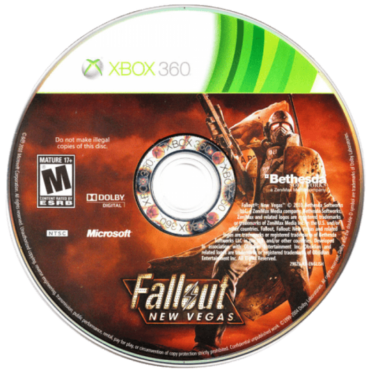 Fallout: New Vegas disc for Xbox 360 (X360) post-apocalyptic role-playing video game