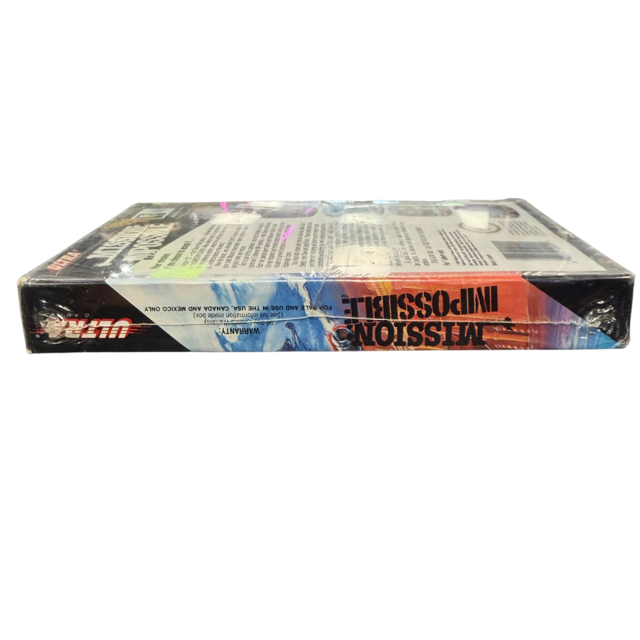 Mission Impossible Nintendo Entertainment System NES for action adventure video game fans featuring secret agent missions espionage gameplay enemy encounters stealth action weapons puzzle solving challenging levels and classic Nintendo Entertainment System gaming collectible appeal side of seal