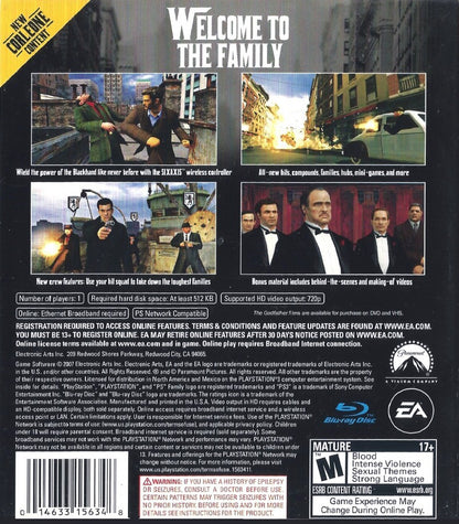 The Godfather [Don's Edition] back cover art for PlayStation 3 (PS3) video game