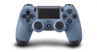 PS4 DualShock 4 Uncharted 4: A Thief's End Controller [New] for PlayStation 4 Accessory (PS4) at Gamers INC, featuring the limited edition Gray Blue finish with the iconic gold Uncharted logo, offering precise control with refined analog sticks and triggers, built-in speaker, and integrated light bar in a brand-new, collectible condition perfect for fans of Nathan Drake’s final adventure front of controller