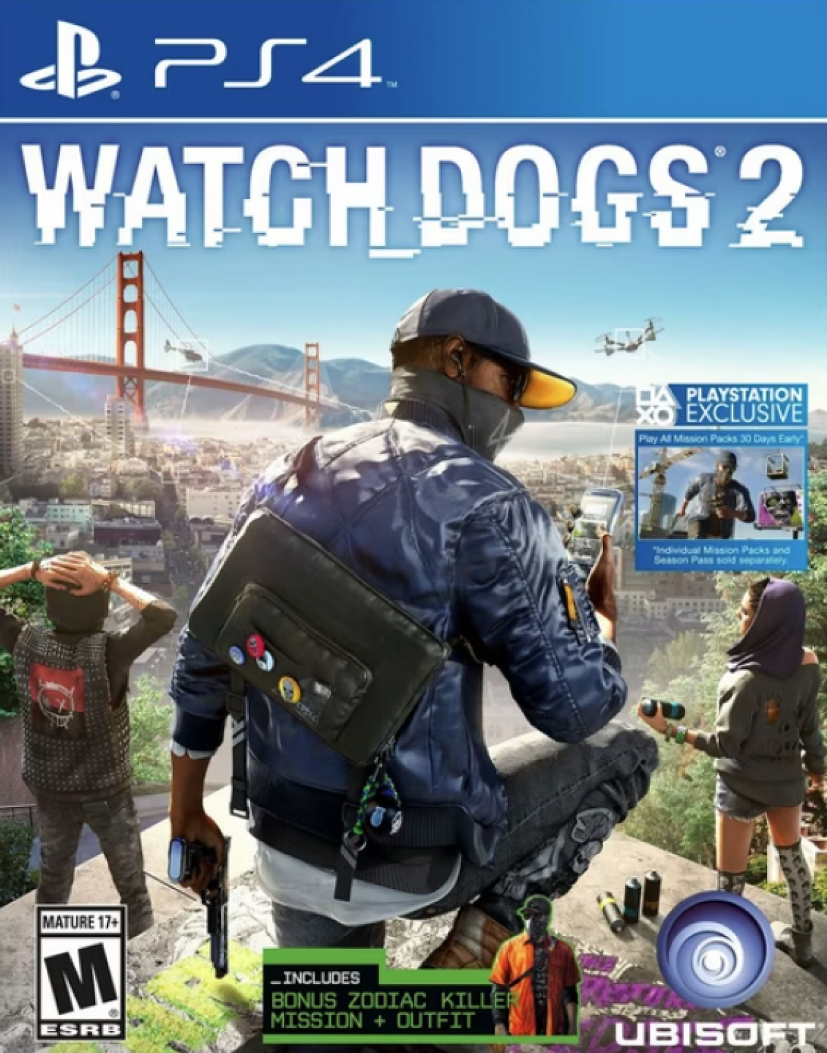 Watch Dogs 2 – PlayStation 4 (PS4) video game cover image, open-world action-adventure.