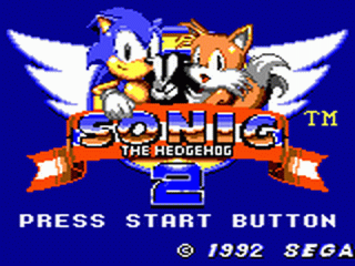 Sonic the Hedgehog 2 title screen for Sega Game Gear (GG) video game