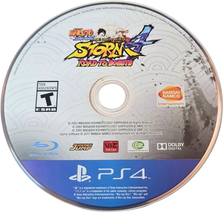 Naruto Shippuden: Ultimate Ninja Storm 4 Road to Boruto – PlayStation 4 (PS4) video game disc, anime fighting game with ninja combat and story-driven battles
