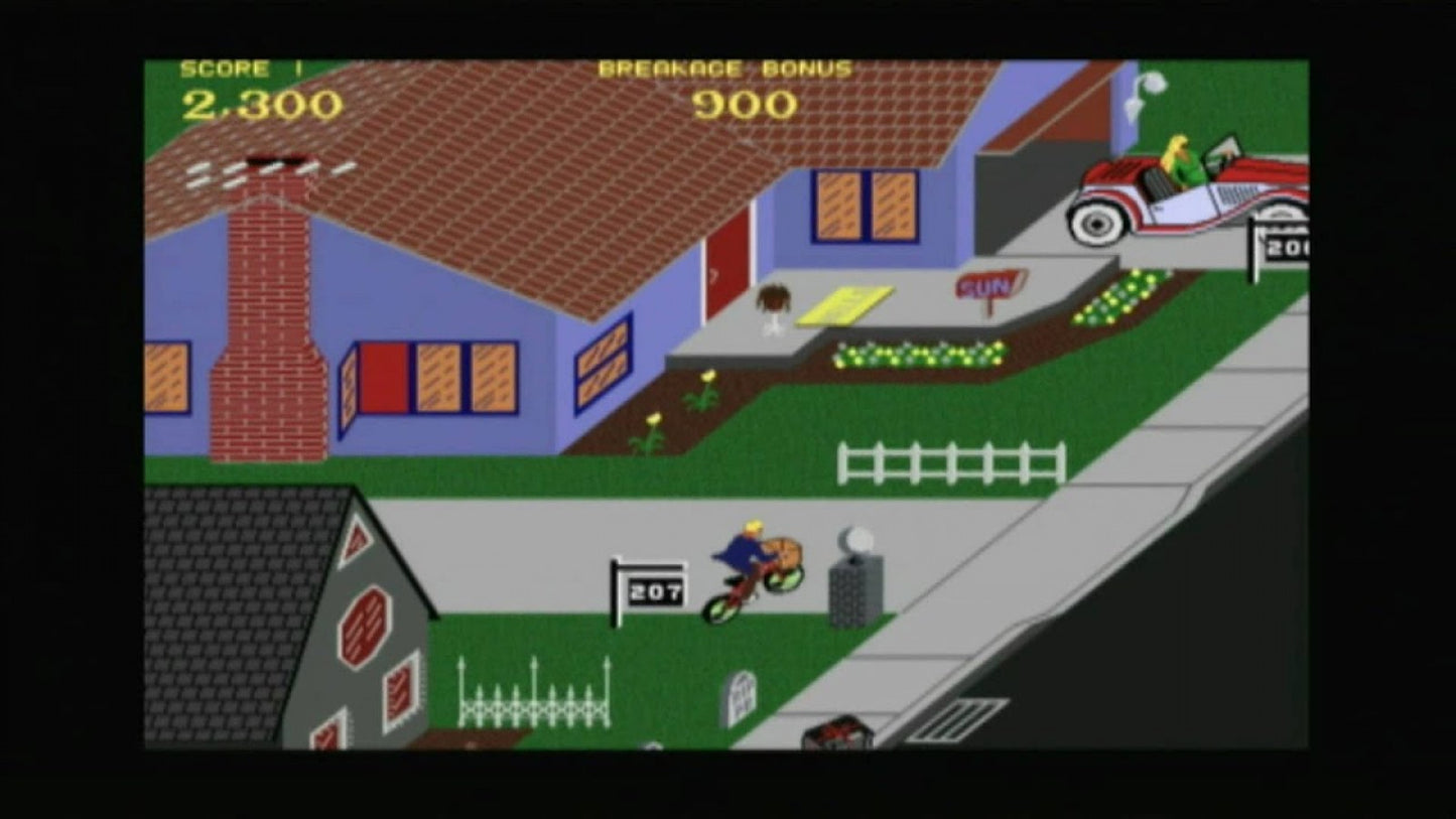 Midway Arcade Treasures gameplay for PlayStation 2 (PS2) featuring a compilation of over 20 classic arcade games including Defender, Joust, and Spy Hunter.