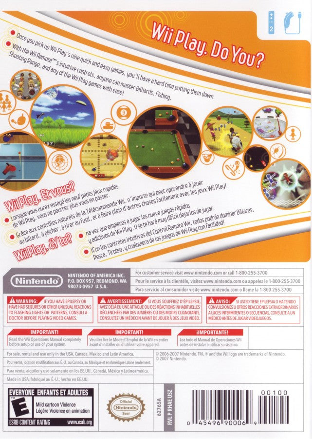 Wii Play back cover for Nintendo Wii (Wii) video game