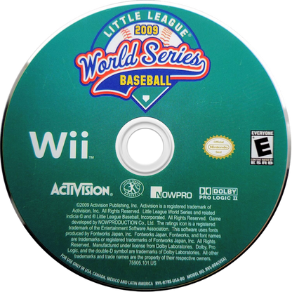 Little League World Series Baseball 2009 – Nintendo Wii (Wii) baseball sports video game disc