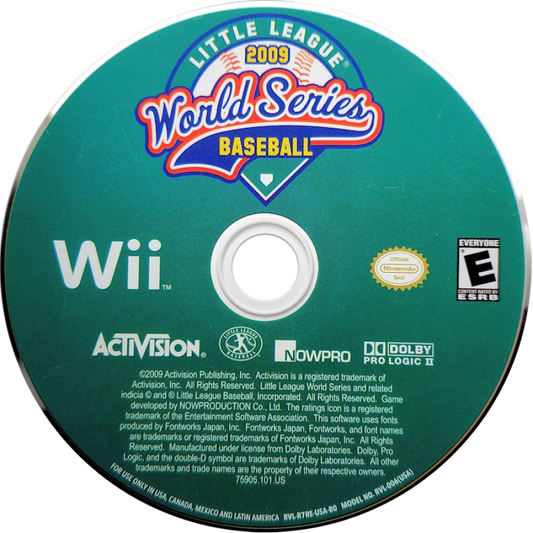 Little League World Series Baseball 2009 – Nintendo Wii (Wii) baseball sports video game disc
