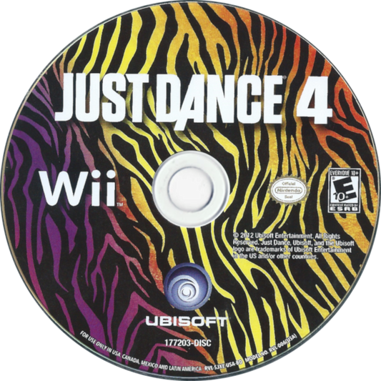 Just Dance 4 disc art for Nintendo Wii (Wii) video game