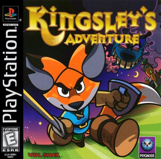 Kingsley’s Adventure retro fantasy action adventure platform game for PlayStation 1 (PS1) cover art