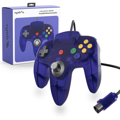 XYAB brand Galactic Grape Nintendo 64 controller wired gaming accessory