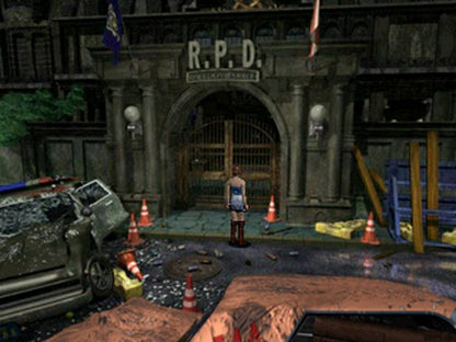 Resident Evil 3 Nemesis PlayStation 1 game featuring classic survival horror gameplay, fixed camera angles, and intense Nemesis encounters in Raccoon City gameplay screenshot