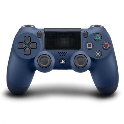 Midnight Blue DualShock 4 wireless controller for PlayStation 4 gaming console.