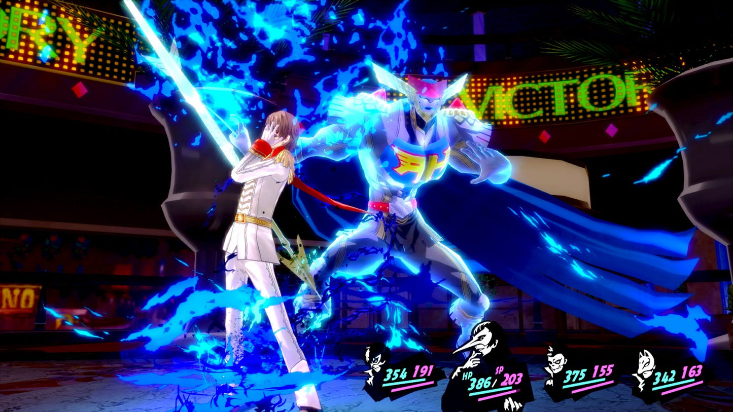 Persona 5 Royal Steelbook Edition for PlayStation 4, gameplay for a Japanese role-playing video game with turn-based combat, social simulation, dungeon exploration, and stylish anime-inspired storytelling