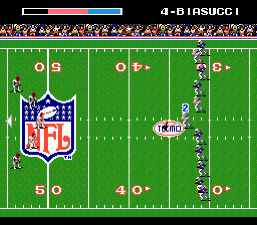 Tecmo Super Bowl for Sega Genesis with classic 16-bit football simulation theme kickoff