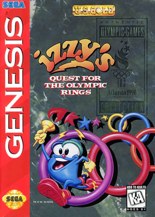 Izzy's Quest for the Olympic Rings cover art for Sega Genesis (GEN) video game