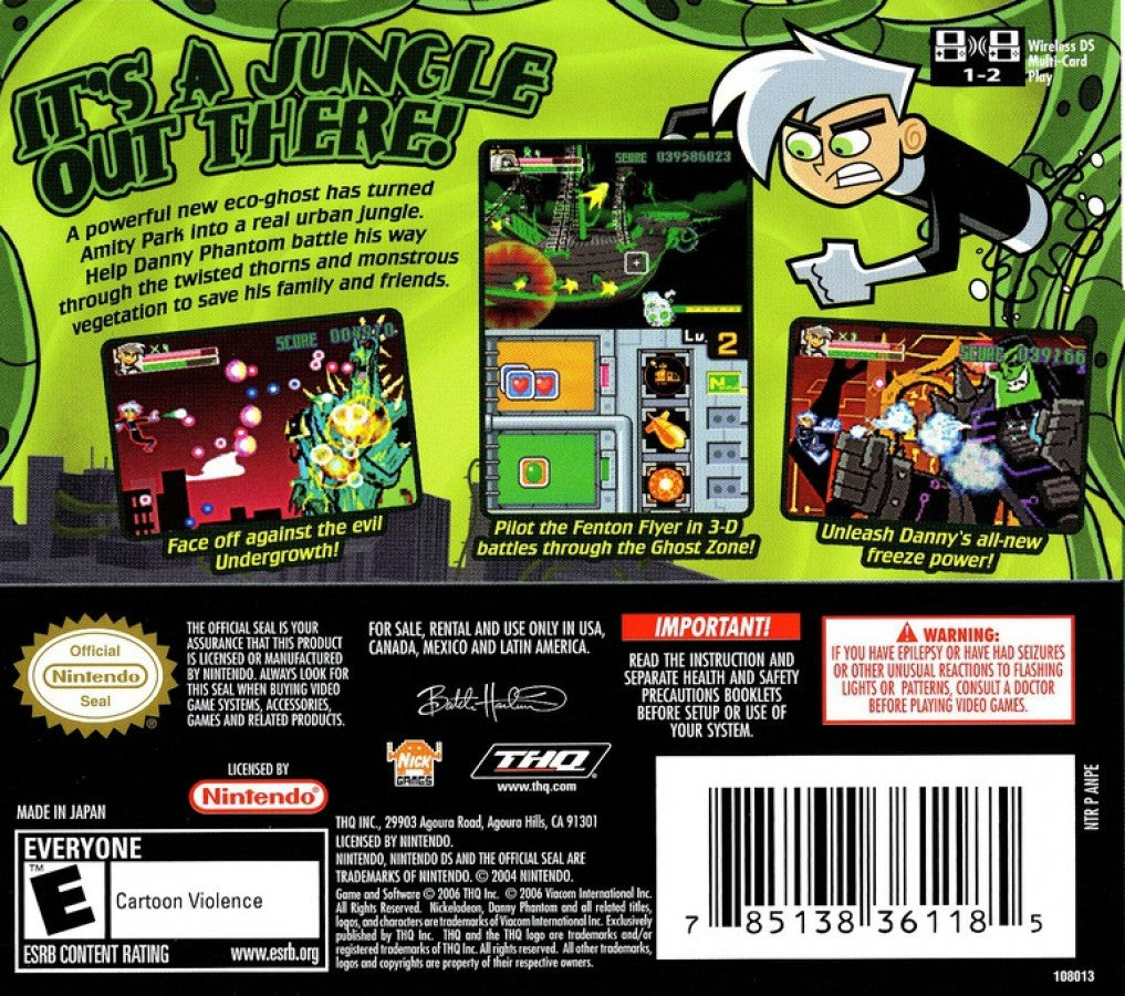 Danny Phantom: Urban Jungle back of case for Nintendo DS (DS) action adventure video game