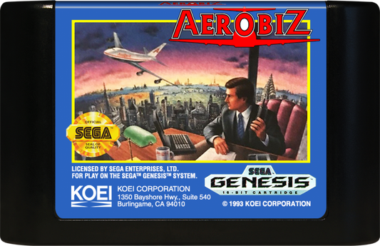 Aerobiz cartridge for Sega Genesis (GEN) video game