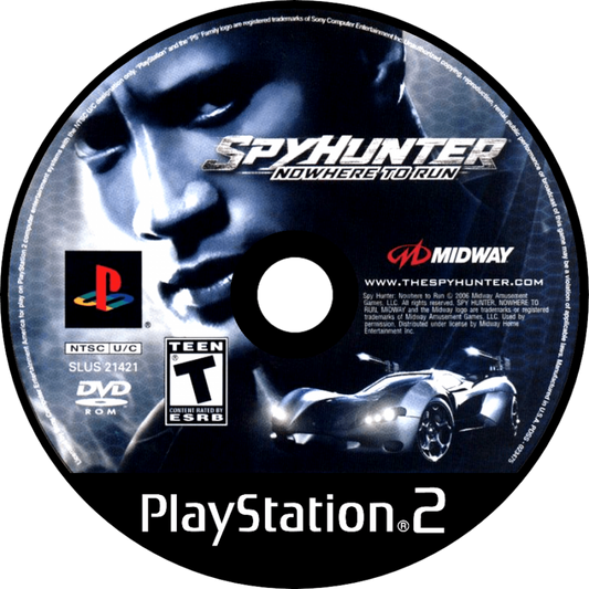 Spy Hunter Nowhere to Run PlayStation 2 PS2 for action driving video game fans featuring high speed vehicular combat spy missions explosive weapons intense car chases third person action cinematic gameplay stealth operations and arcade style excitement collectible gaming appeal disc