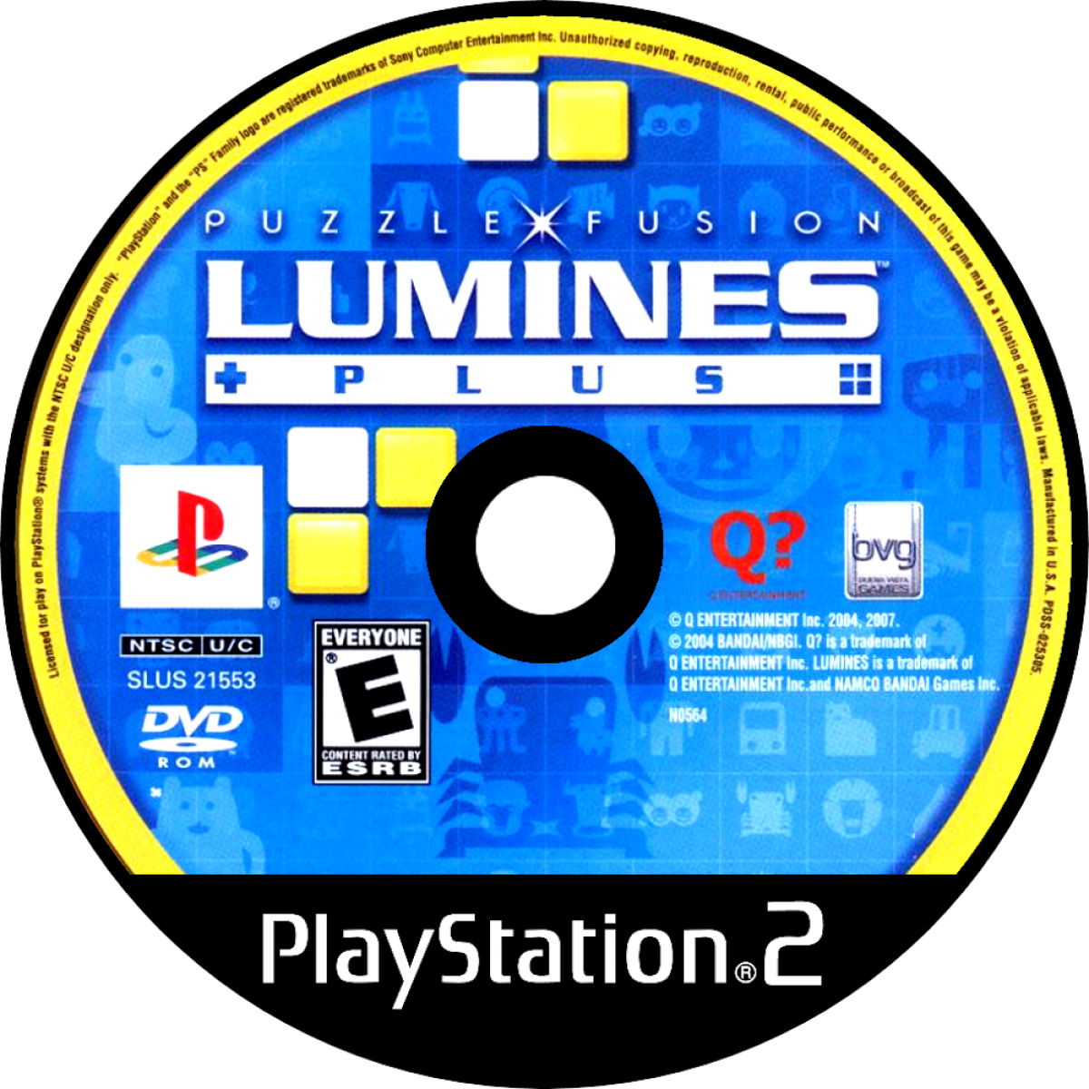 Lumines Plus disc art for PlayStation 2 (PS2) video game