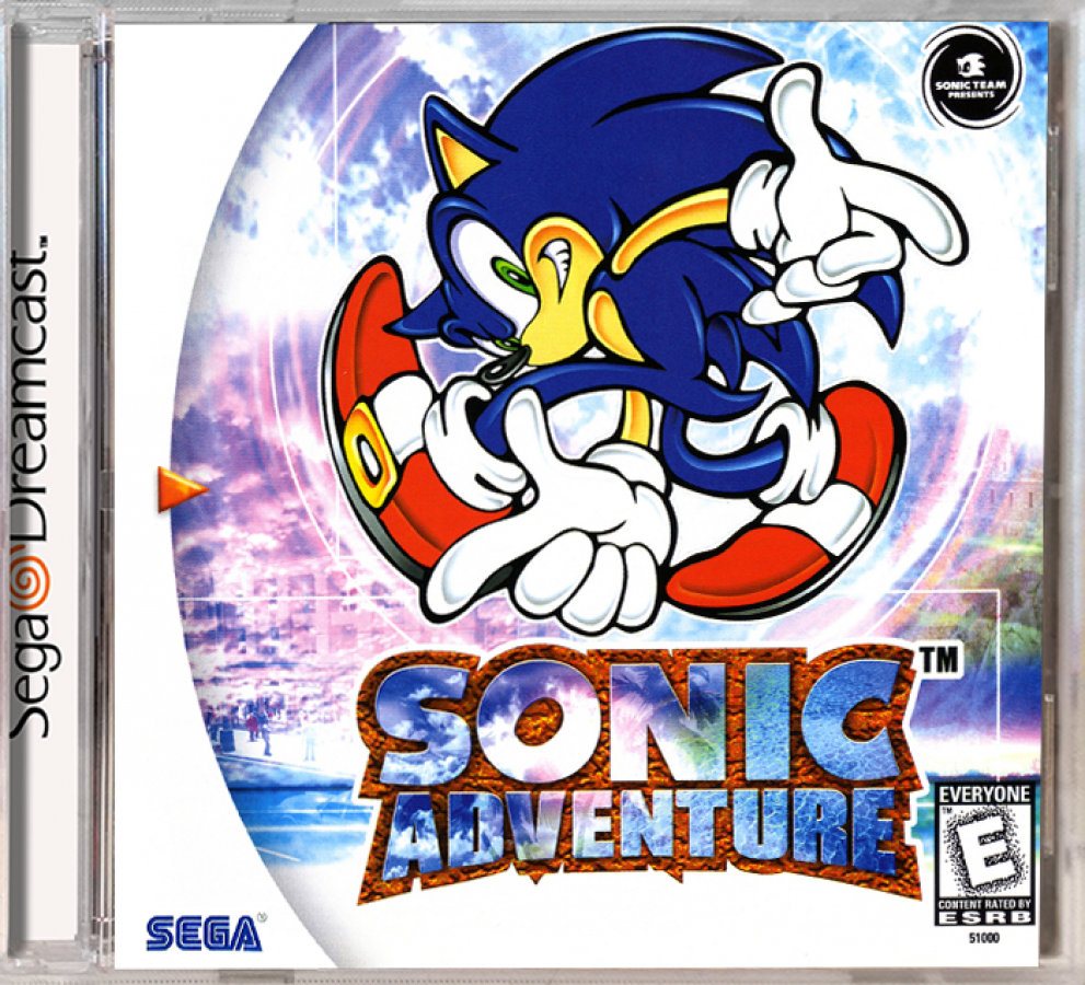 Sonic Adventure Sega Dreamcast retro video game platformer cover art