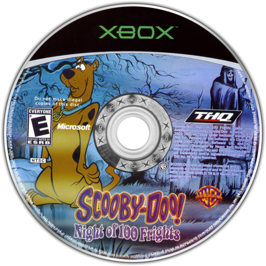 Scooby-Doo Night of 100 Frights Xbox featuring mystery adventure gameplay with classic cartoon characters disc