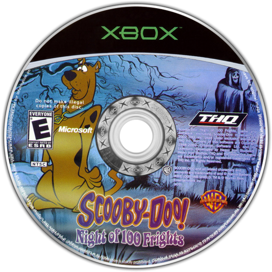 Scooby-Doo Night of 100 Frights Xbox featuring mystery adventure gameplay with classic cartoon characters disc