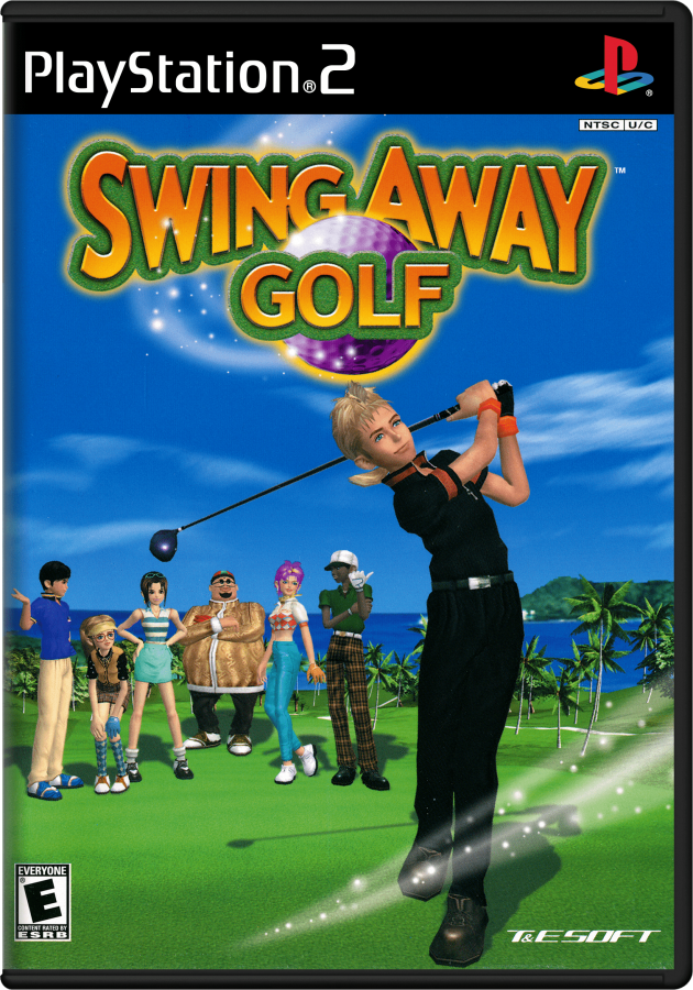 Swing Away Golf – PlayStation 2 (PS2) video game cover image, golf sports simulation.
