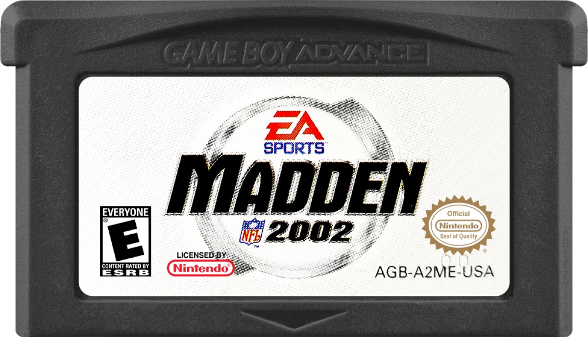 Madden NFL 2002 game cartridge for Game Boy Advance (GBA) video game