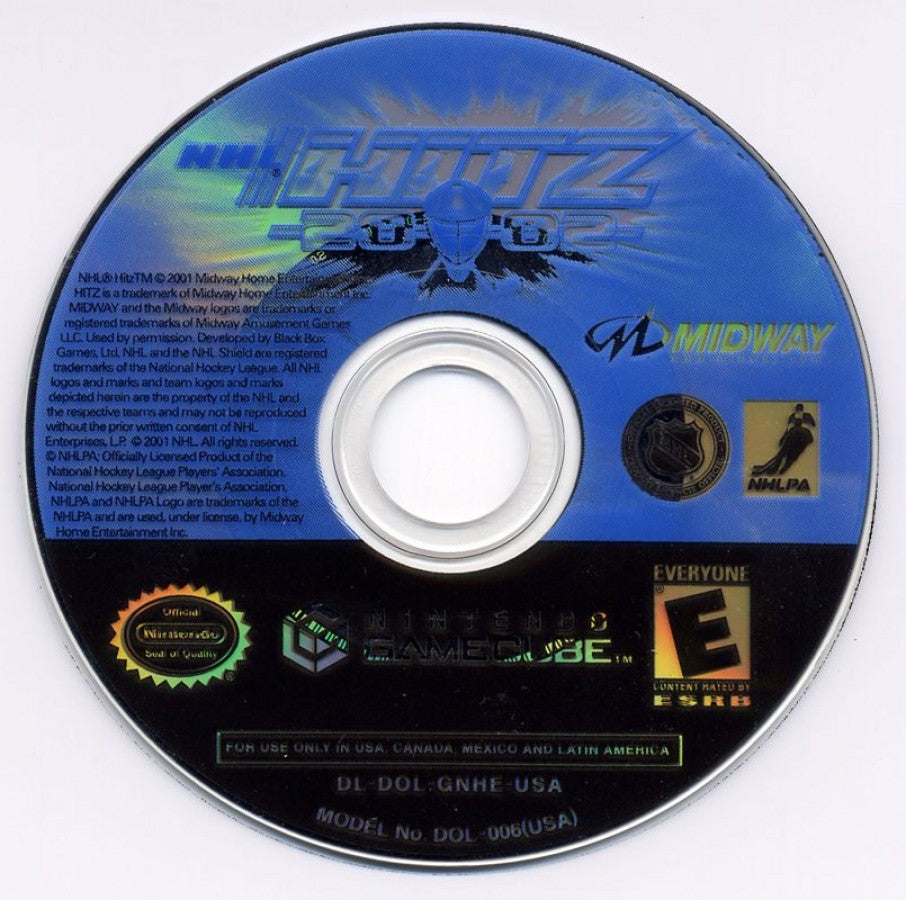 NHL Hitz 2002 disc for Nintendo GameCube (GC) arcade hockey sports video game