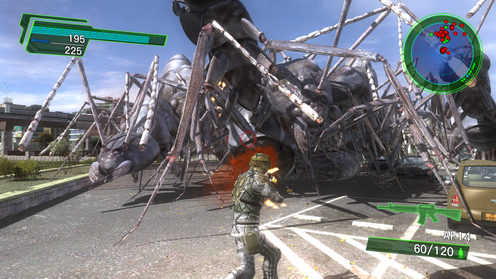 Retro Earth Defense Force 4 1 The Shadow of New Despair PlayStation Hits PS4 inspired design featuring massive alien invasion warfare aesthetic futuristic military action giant insects explosive sci fi battles squad based combat chaotic destruction nostalgic arcade shooter presentation gameplay 