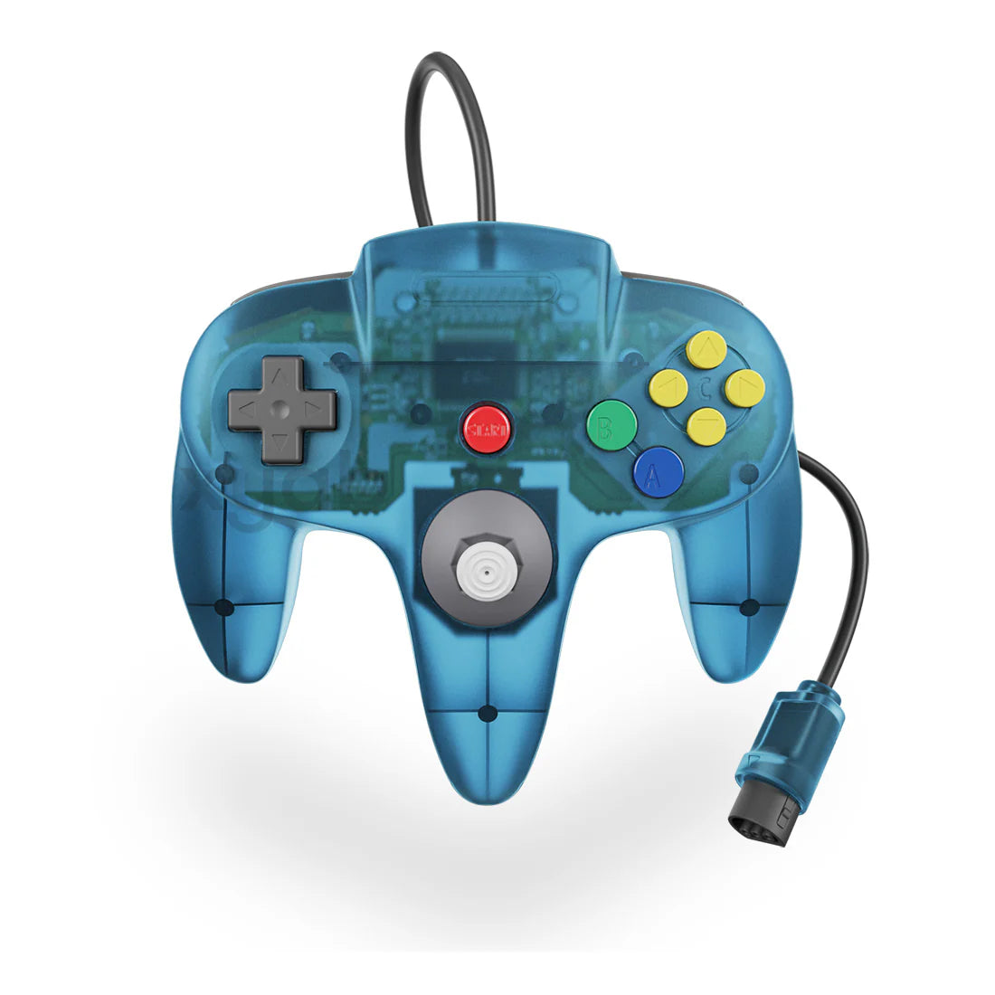 XYAB brand Turbo Teal Nintendo 64 controller wired gaming accessory