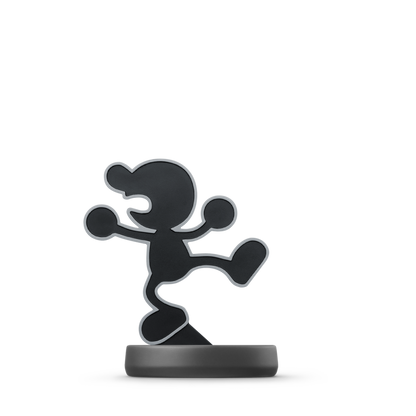 Game & Watch Amiibo Super Smash Bros Nintendo Amiibo collectible figure featuring the classic Game & Watch character detailed flat 2D design Super Smash Bros styling interchangeable poses NFC functionality compatible Nintendo games Amiibo collection display collectible and gaming accessory appeal
