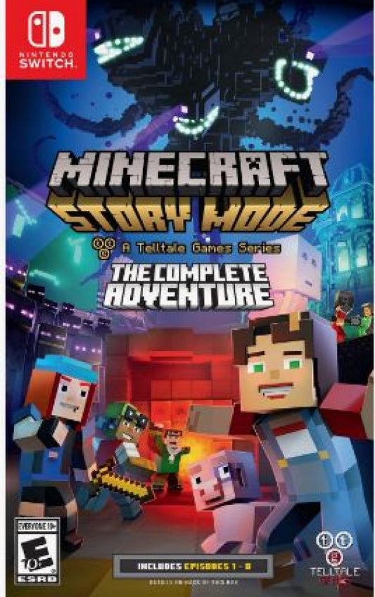 Minecraft Story Mode: Complete Adventure cover art for Nintendo Switch adventure video game. 