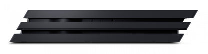 PS4 Pro Black inspired design featuring enhanced PlayStation gaming console aesthetic sleek black hardware powerful performance 4K entertainment system modern home gaming setup iconic Sony console presentation side 