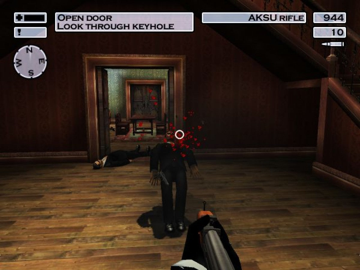Hitman 2 Silent Assassin for Xbox (Xbox), gameplay, stealth action video game.