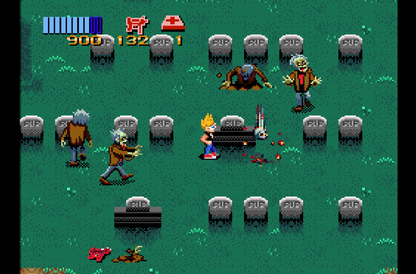 Zombies Ate My Neighbors Sega Genesis classic run and gun co-op survival horror themed rescue neighbors across 55 levels cult classic gameplay