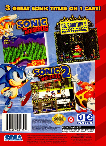 Sonic Classics back cover art for Sega Genesis GEN video game